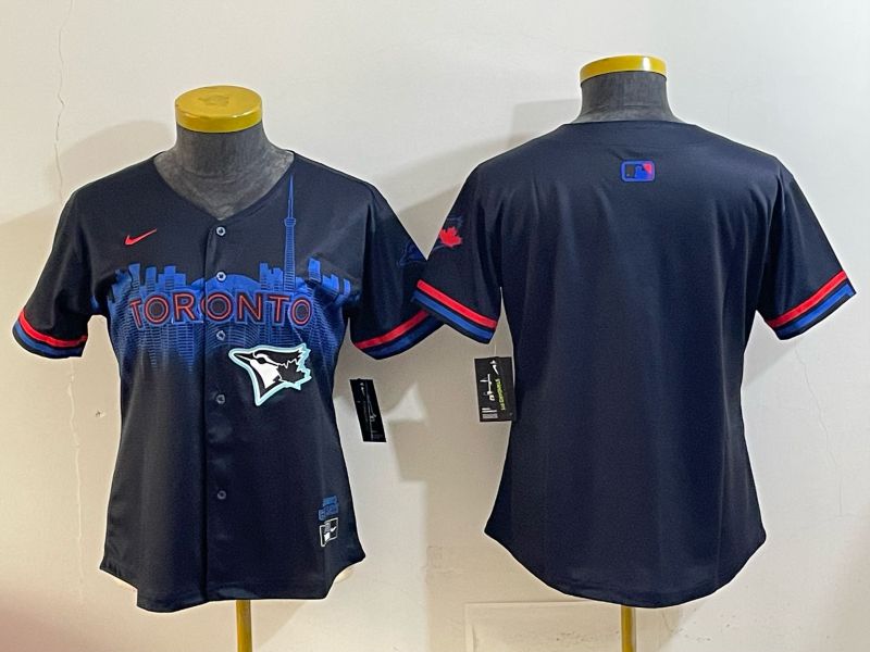 Women 2025 Toronto Blue Jays Blank black Joint Name Nike MLB Jersey style 006->women mlb jersey->Women Jersey